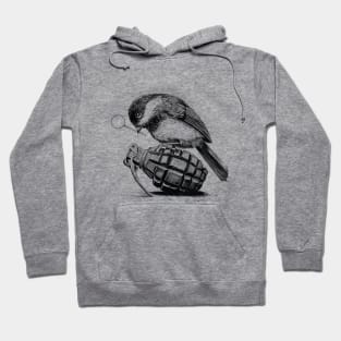 chickadee with grenade Hoodie